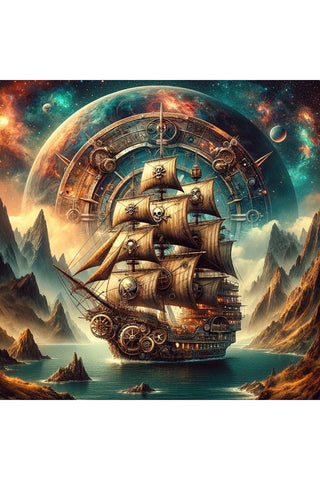 Oakhart The Time Traveler's Galleon Print Framed | Angel Clothing