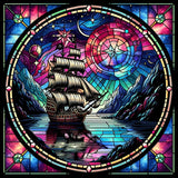 Oakhart The Stained-Glass Ship Print Framed | Angel Clothing