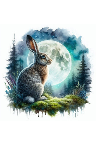 Oakhart Moonlit Hare Print Framed | Angel Clothing