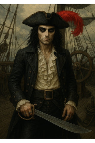 Oakhart The Blackheart Pirate Print framed | Angel Clothing