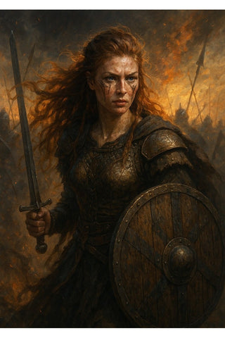 Oakhart The Shield Maiden Print Framed | Angel Clothing