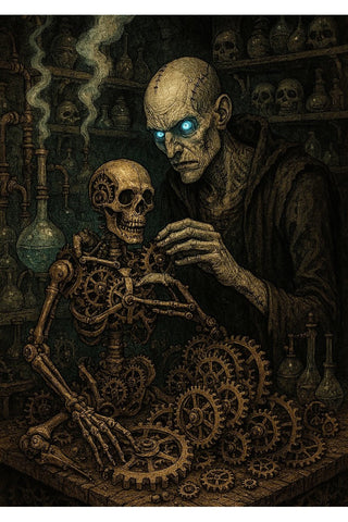 Oakhart The Clockwork Necromancer Print Framed | Angel Clothing