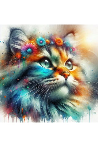 Oakhart Boho Cat Portrait Print Framed | Angel Clothing