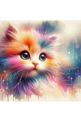 Oakhart The Dreamy Kitten Print Framed | Angel Clothing