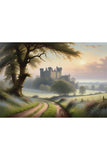 Oakhart Castle in the Mist Print Framed | Angel Clothing