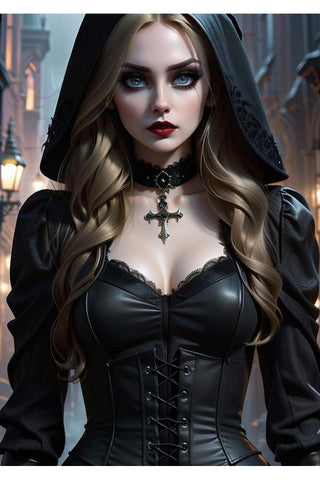 Oakhart Corset and Cross Print Framed | Angel Clothing