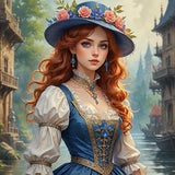 Oakhart Royal Blue and Auburn Print Frame | Angel Clothing