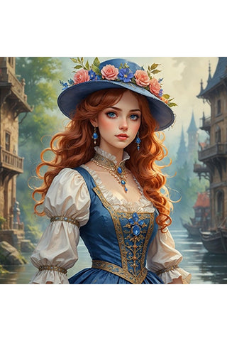 Oakhart Royal Blue and Auburn Print Frame | Angel Clothing