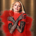 Baci Allover Lace Opera Gloves | Angel Clothing