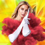 Baci Satin Opera Gloves White | Angel Clothing