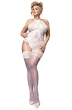 Ballerina 591 Ivory Hold Ups Plus Size | Angel Clothing