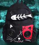 Banned Kitty Speaker Backpack Black/Red | Angel Clothing