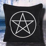 Black and White Pentagram Cushion | Angel Clothing