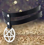 Black Double Pentagram Collar | Angel Clothing