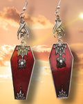 Coffin Spiderweb Earrings | Angel Clothing