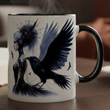 Raven Cyber Goth and Raven Mug Art095 | Angel Clothing