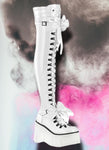 DemoniaCult KERA 303 White Boots | Angel Clothing
