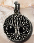 etNox Silver Tree of Life Onyx Pendant | Angel Clothing