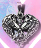 etNox Wolf Heart Silver Pendant | Angel Clothing