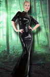 LATE-X Long Black Latex Dress | Angel Clothing