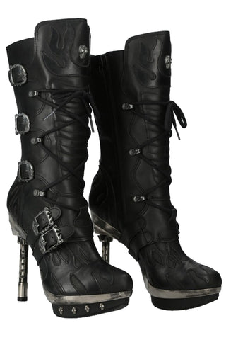 New Rock M-PUNK049-S1 Boots Black Flame (UK8/EU41)