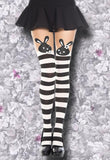 Music Legs Black White Bunny Tights | Angel Clothing