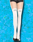 Music Legs Kitty Tights White | Angel Clothing