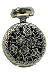 Necklace Steampunk Pocket Watch with Mini Flowers Design PW-E | Angel Clothing
