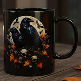 Oakhart Black Raven and Skulls Mug Art080 | Angel Clothing