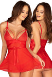 Obsessive Lovlea Red Babydoll Set (L/XL) | Angel Clothing