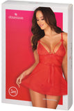 Obsessive Lovlea Red Babydoll Set (L/XL) | Angel Clothing