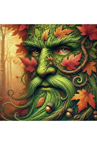 Oakhart Green Man of Autumn Print Framed | Angel Clothing