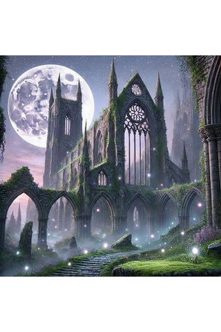 Oakhart Moonlight Cathedral Ruins Print Framed | Angel Clothing