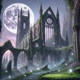 Oakhart Moonlight Cathedral Ruins Print Framed | Angel Clothing