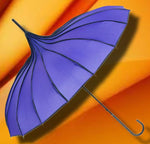 Purple Ribbed Pagoda Umbrella / Parasol | Angel Clothing