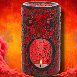 Red Pillar Crackle Glass Oil Burner | Angel Clothing