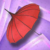 Red Ribbed Pagoda Umbrella / Parasol | Angel Clothing