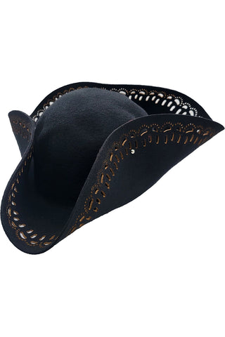 Tricorn Pirate Hat Black | Angel Clothing