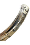 Viking Drinking Horn with Viking Longship and Runes Design (M) | Angel Clothing