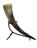 Viking Drinking Horn with Viking Longship and Runes Design (L) | Angel Clothing