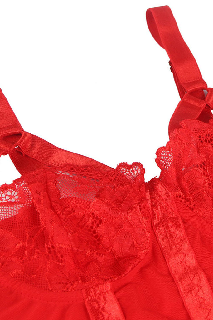 YesX YX858 Red Bodysuit – Angel Clothing