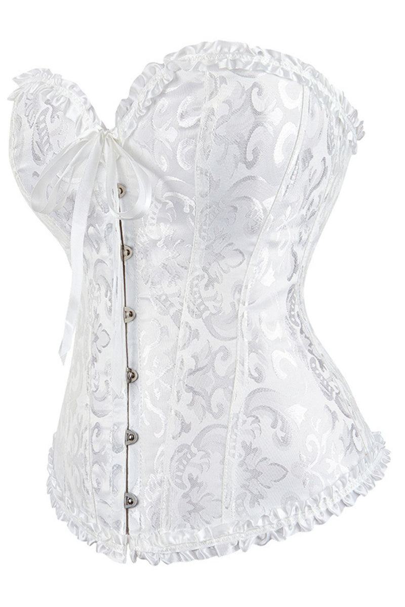 YesX Elegant White Brocade Corset – Angel Clothing