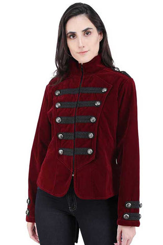 Dark Star Maroon Gothic Military Tailcoat (M/L) | Angel Clothing