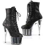 Pleaser ADORE 1020G Boots Black Glitter | Angel Clothing