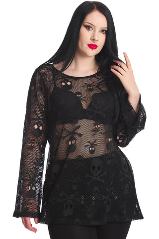 Banned BFF Net Top Black | Angel Clothing