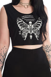 Banned Skeleton Butterfly Cropped Top | Angel Clothing