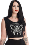 Banned Skeleton Butterfly Cropped Top | Angel Clothing