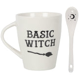Basic Witch Mug and Spoon Set White | Angel Clothing