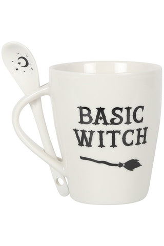 Basic Witch Mug and Spoon Set White | Angel Clothing