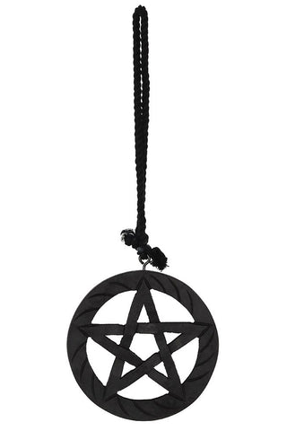 Black Wooden Hanging Pentagram | Angel Clothing